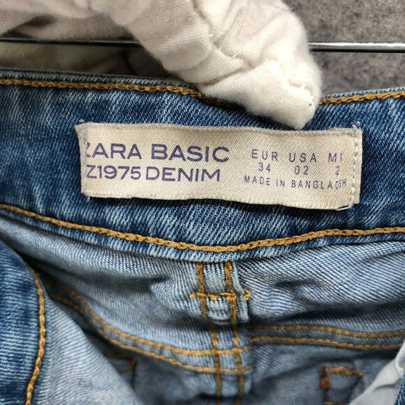 Zara Skinny Jeans Womens 2 Mid Rise  Stretch Medium Wash Z1975 - Picture 12 of 12